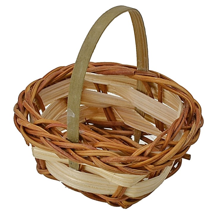 Two-tone wicker basket cm 5x4x5 h