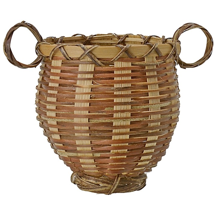 Wicker basket with handles cm ø 7x8 h