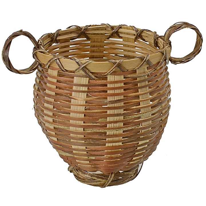 Wicker basket with handles cm ø 7x8 h