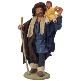 Man with child on shoulder 15 cm