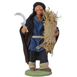 Hombre con hoz y haz de leña 15 cm
