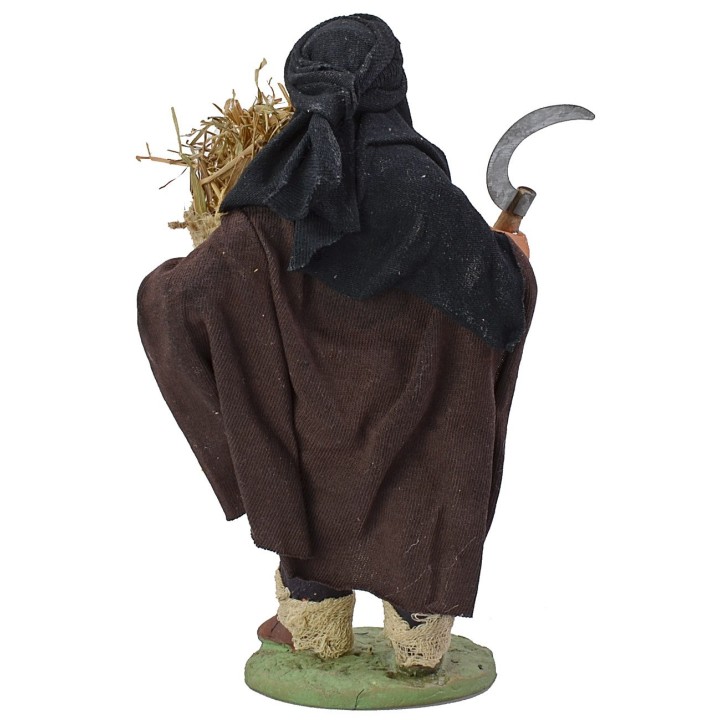 Hombre con hoz y haz de leña 15 cm