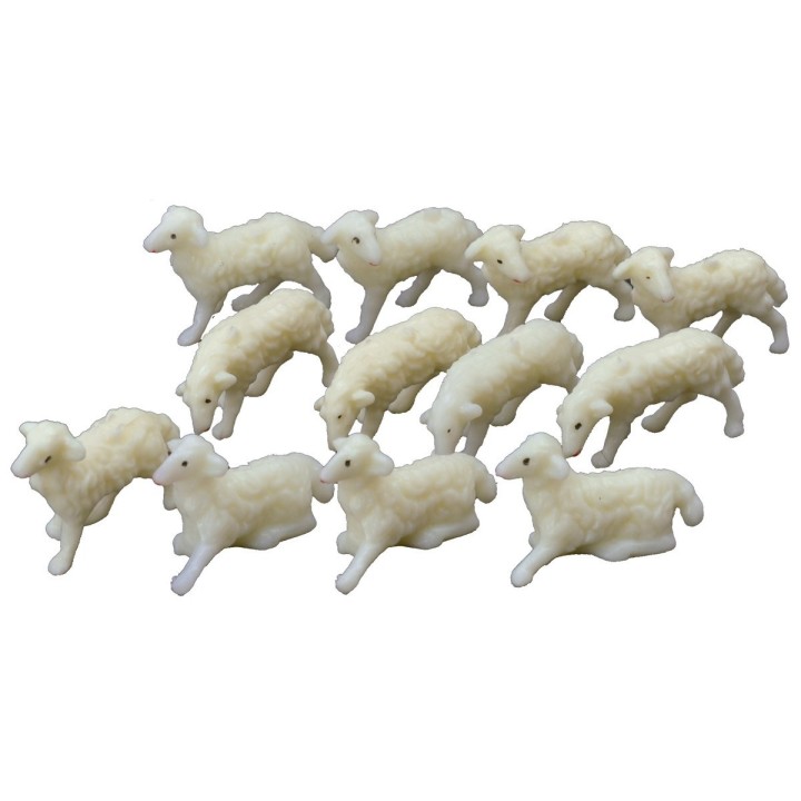 Set of 12 sheep for 4 cm statues