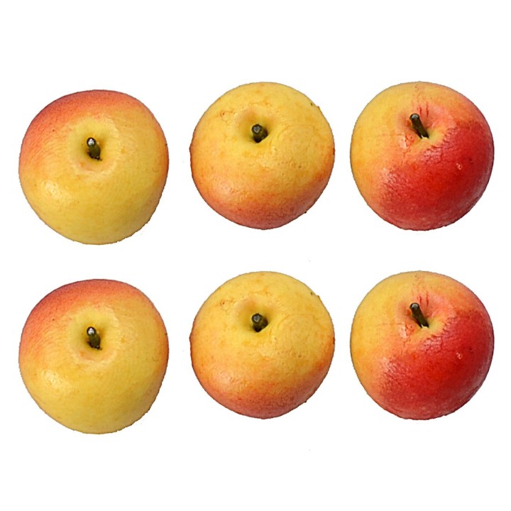 Conjunto de 6 manzanas amarillo-rojas ø 1,1 cm