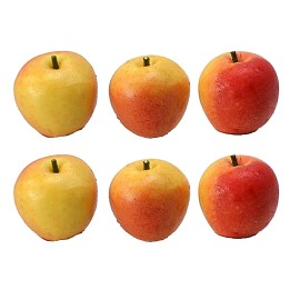 Conjunto de 6 manzanas amarillo-rojas ø 1,1 cm
