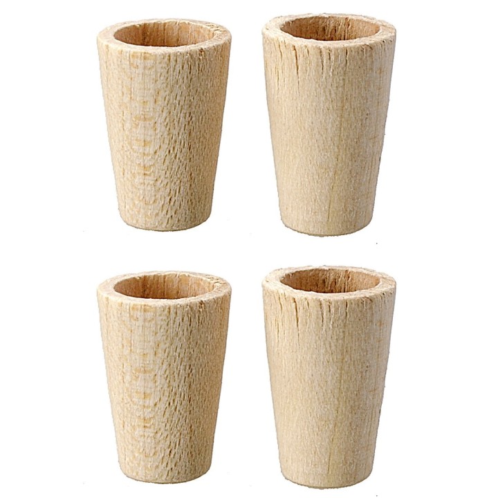 Juego de 4 vasos de madera ø 1x1,7 cm