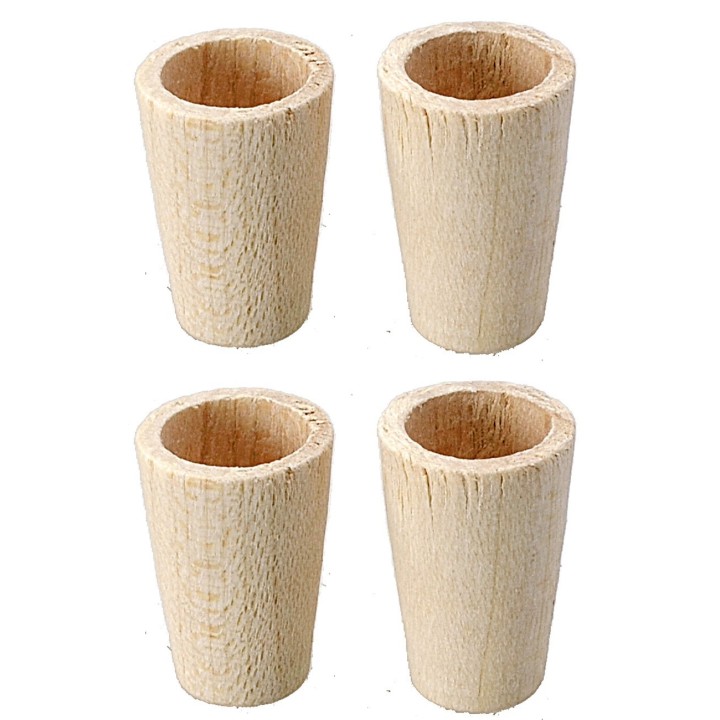 Set of 4 wooden glasses ø 1x1,7 cm