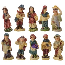 Set of 10 statues 3.5 cm in resin