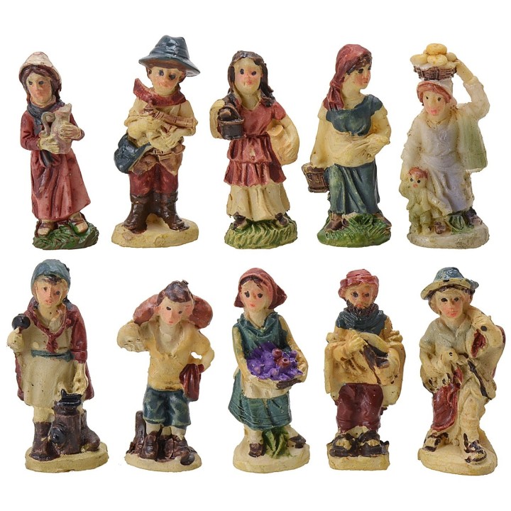 Set 10 statue 3,5 cm in resina