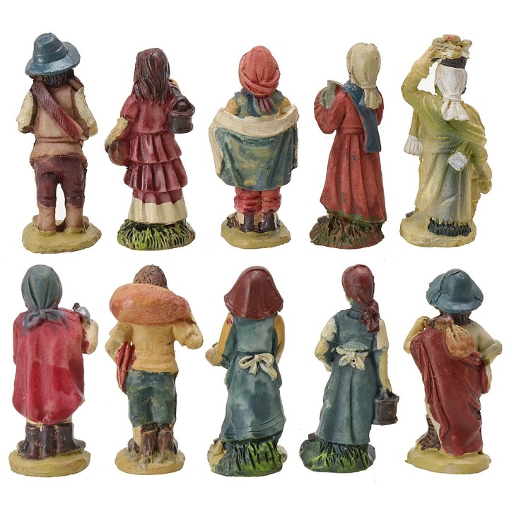 Conjunto de 10 estatuas de 5 cm en resina
