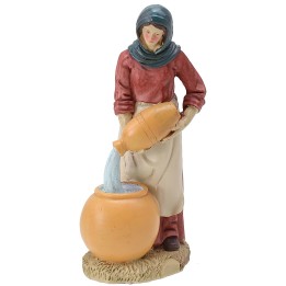 Mujer con ánforas en resina de 20 cm