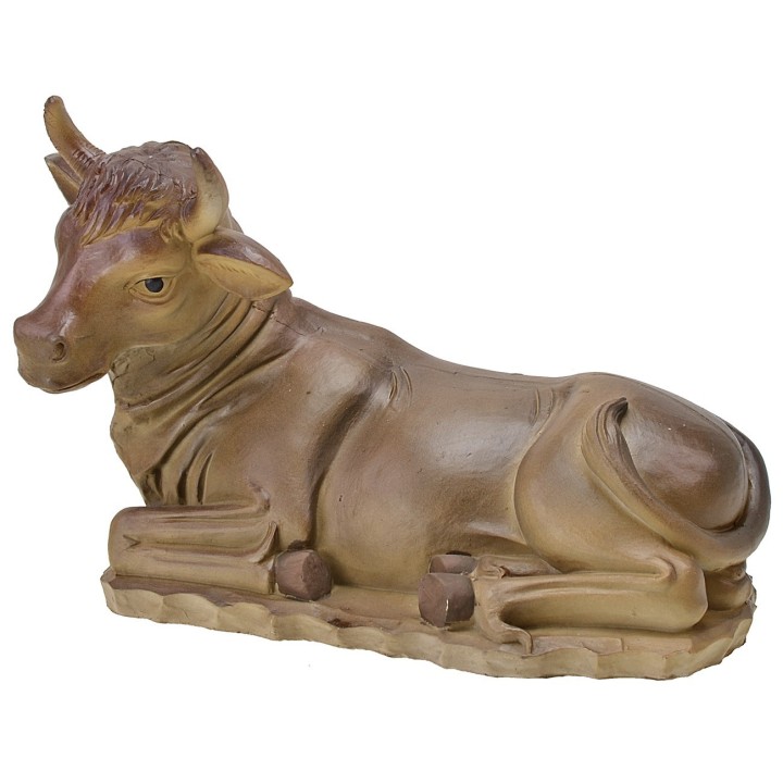 Bue sentado en resina para estatuas de 30 cm