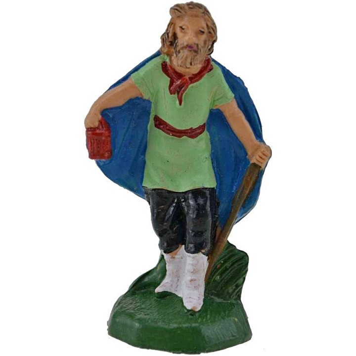 Figura de pastor de 4 cm con linterna en PVC
