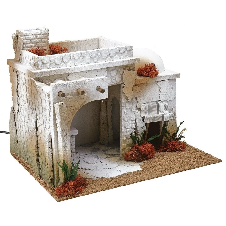Osteria in stile arabo con forno effetto fuoco cm 35x25x27 h