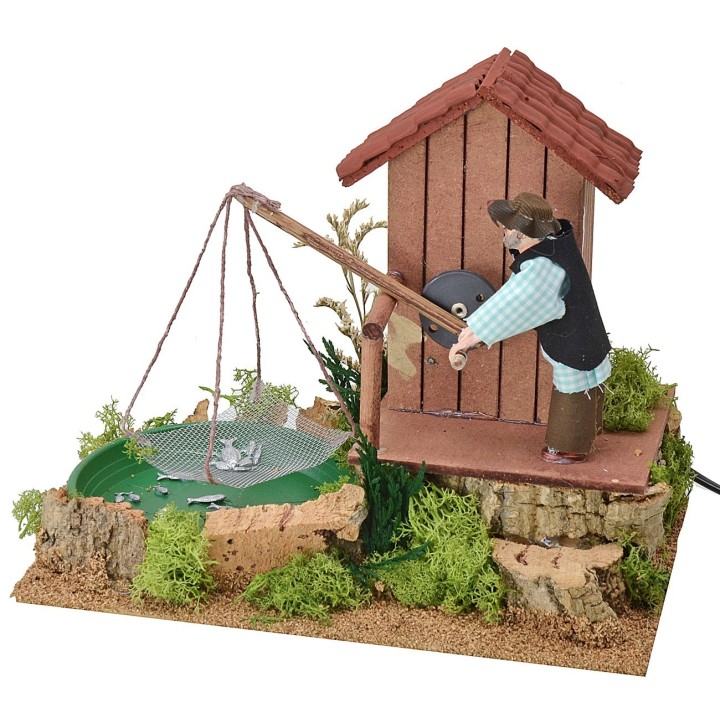 Fisherman with moving balance cm 26x16,5x21 h