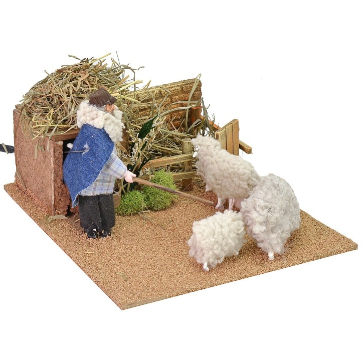 Pastor de 12 cm al redil en movimiento 19x23x13 h