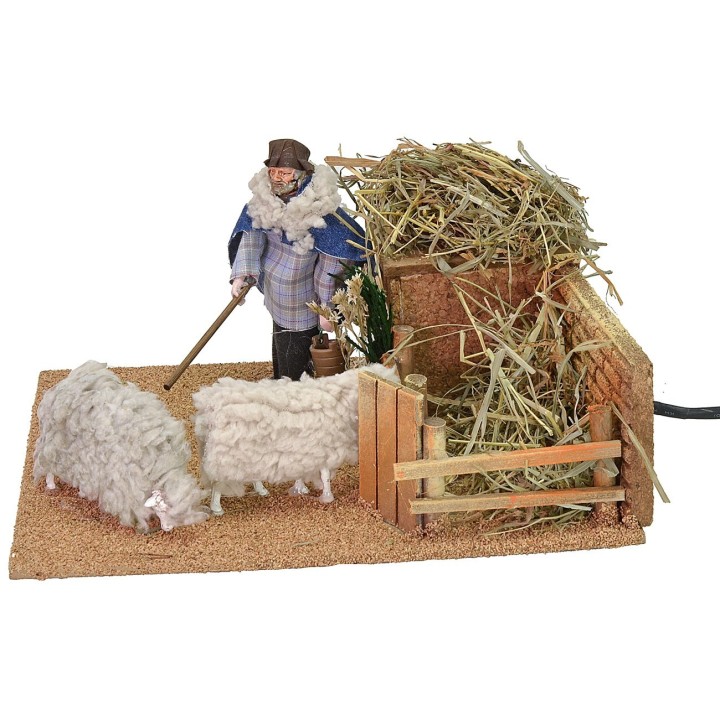 Pastor de 12 cm al redil en movimiento 19x23x13 h