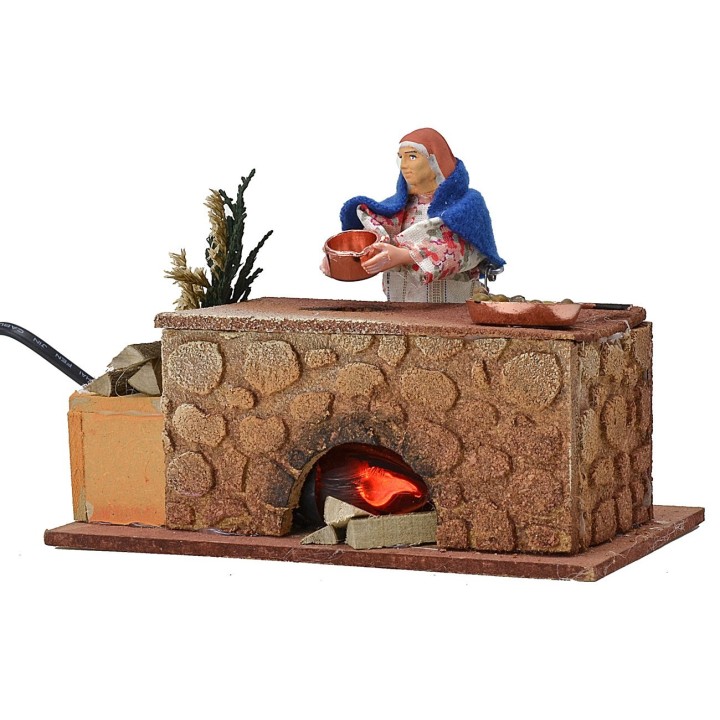 Woman cooking on the move 16x10x12 h