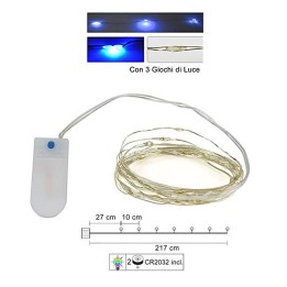 20 Micro led blu con giochi di luce e pile incluse