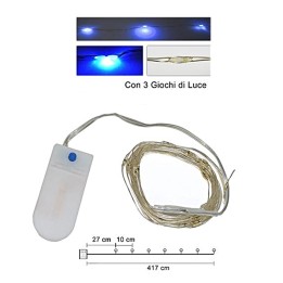 40 blue micro leds with plays of light and batteries included