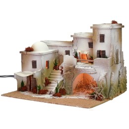 Belén de estilo árabe con tienda completo de luces de 50x40x37