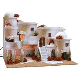 Villaggio arabo con forno completo di luci cm 50x40x38 h