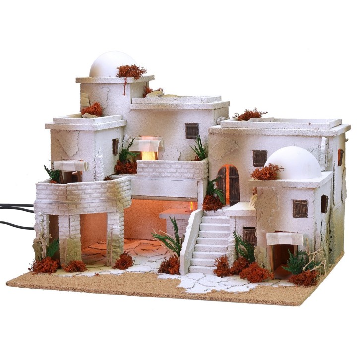 Arab village with oven complete with lights cm 50x40x38 h