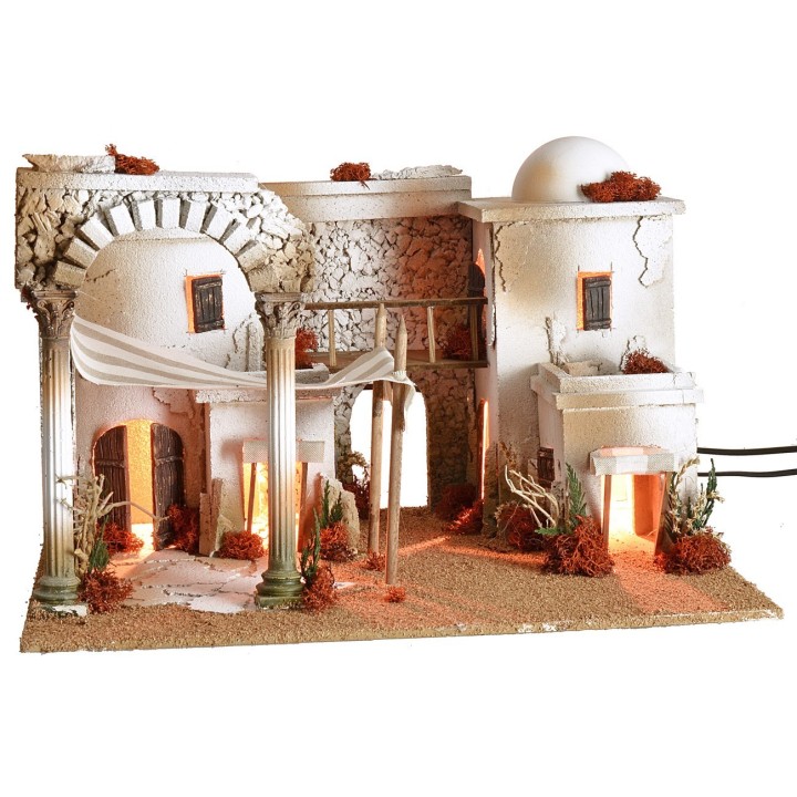 Pueblo árabe con tienda y arco de 50x40x33 cm h