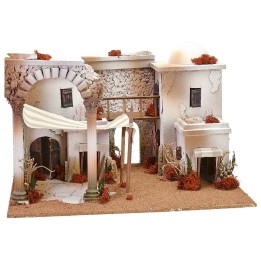 Villaggio arabo con tenda e arco cm 50x40x33 h