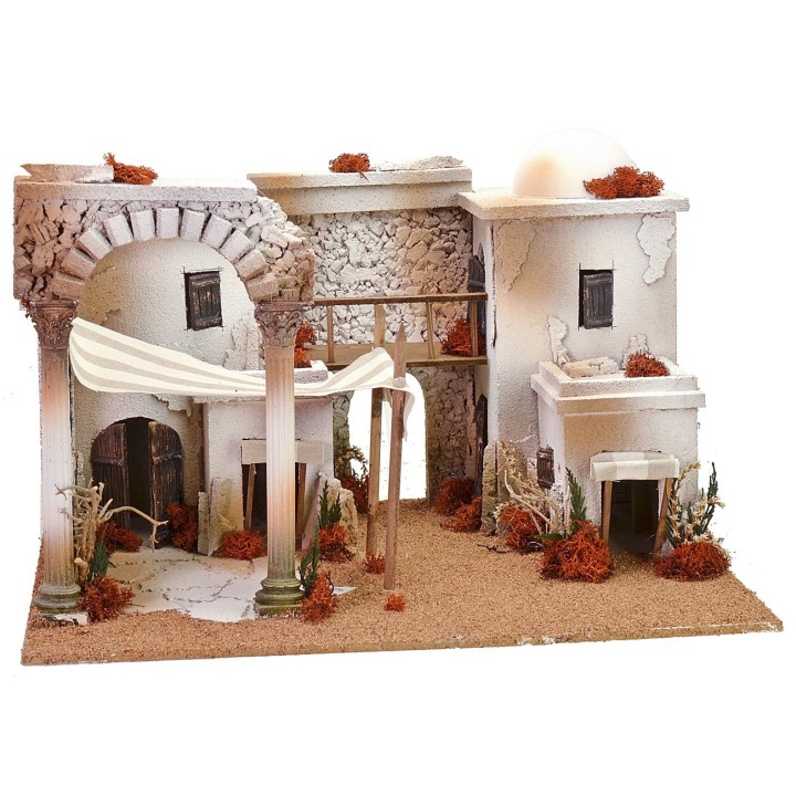 Arab village with tent and arch cm 50x40x33 h