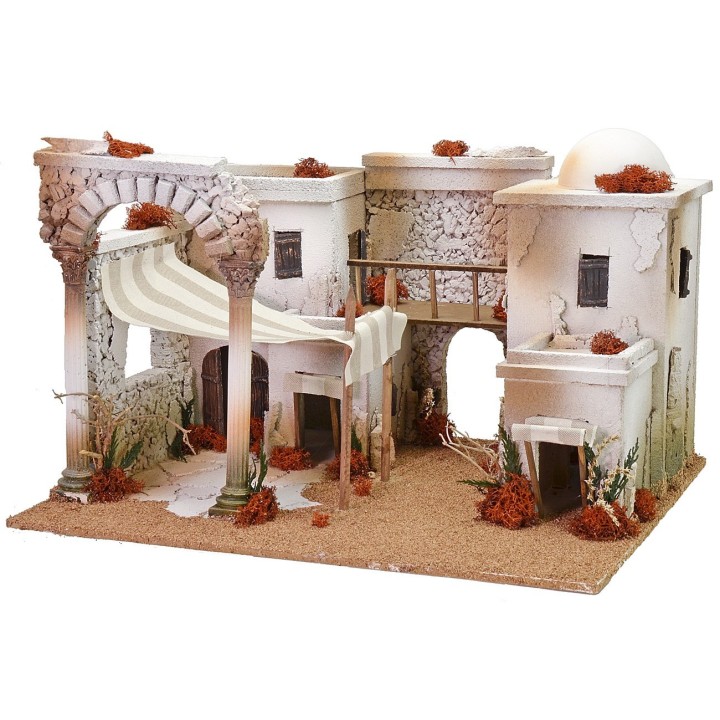 Pueblo árabe con tienda y arco de 50x40x33 cm h