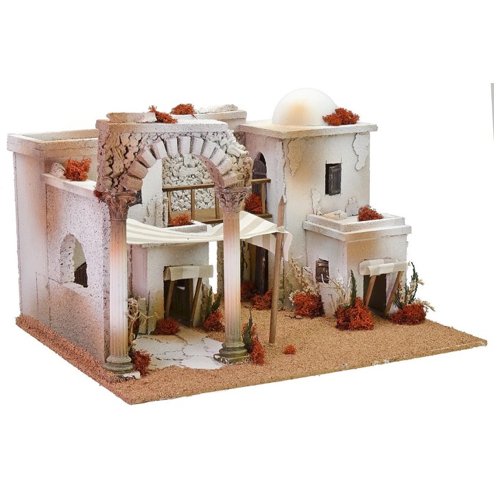 Villaggio arabo con tenda e arco cm 50x40x33 h
