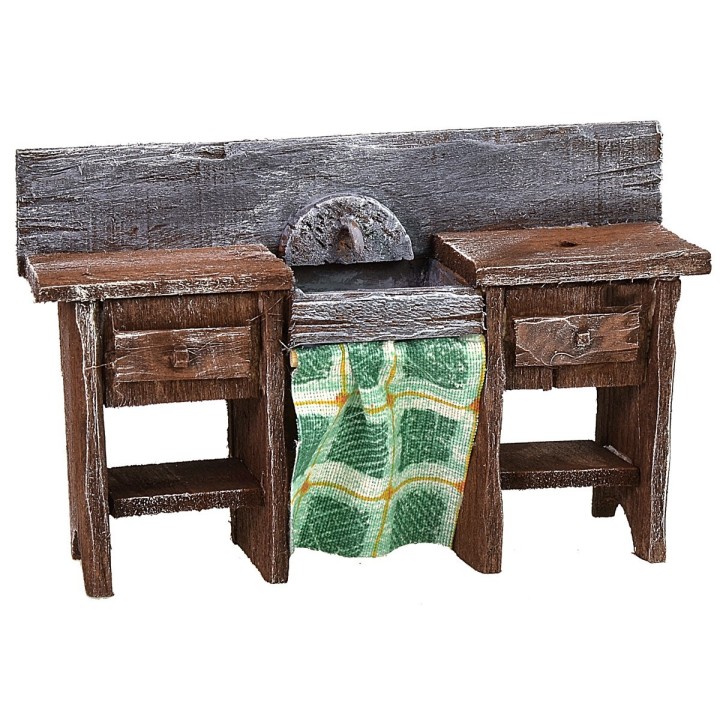 Lavabo de madera envejecida cm 10x3,5x6,5 h
