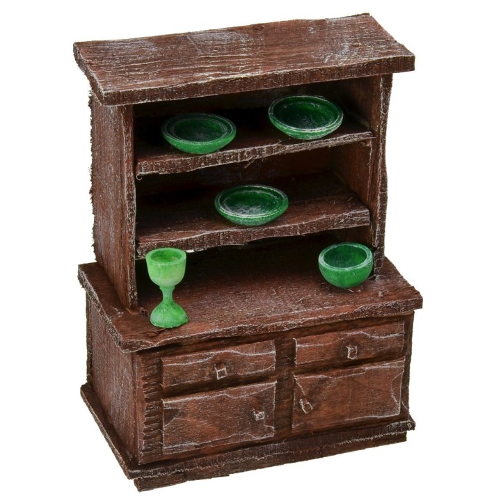 Sideboard in antiqued wood with small parts cm 8x5x11 h