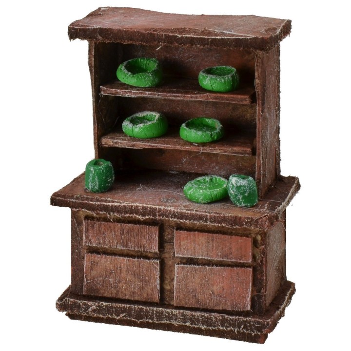 Aparador de madera envejecida con herrajes de 5x3x7 cm h