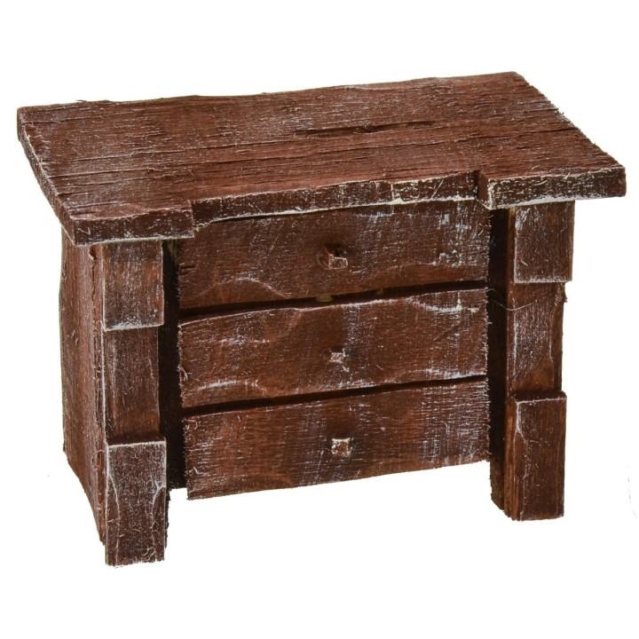 Chest of drawers in antiqued wood 8x5x6 h
