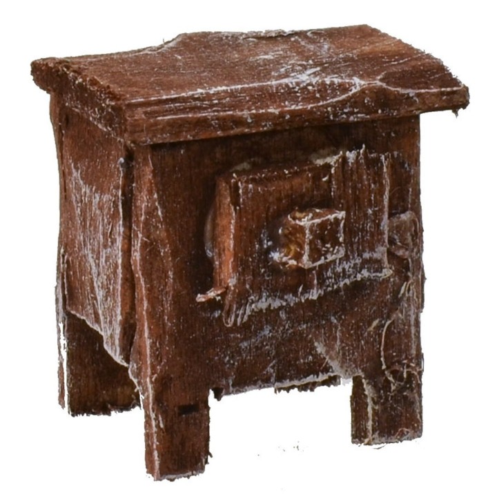 Mesita de noche de madera envejecida cm 2x1,5x2 h