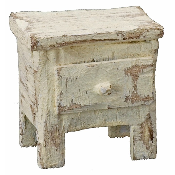 Mesita de noche de madera blanqueada cm 4x3x4 h