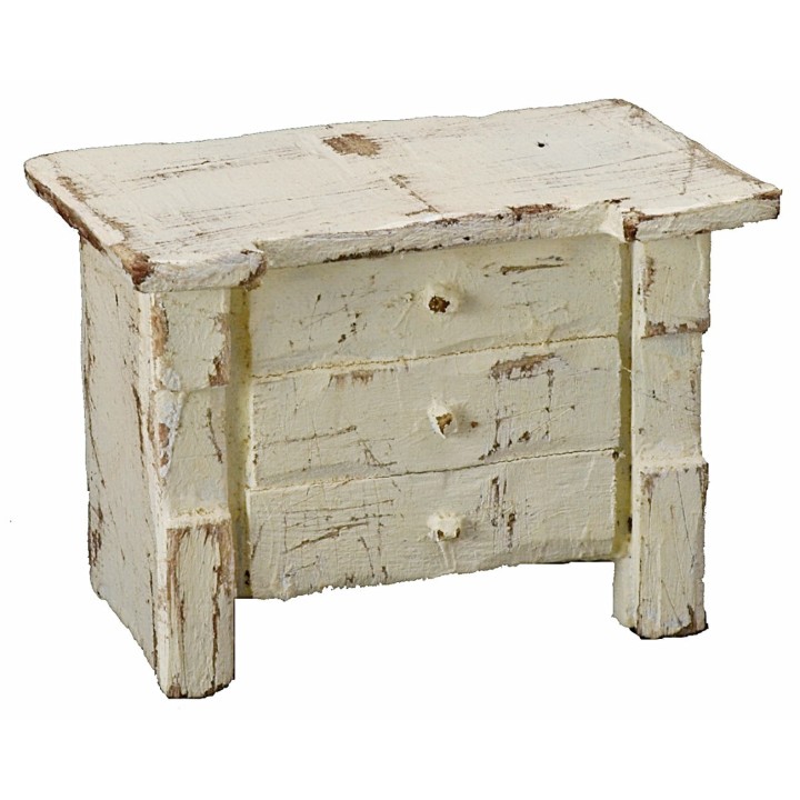 Comò in legno sbiancato cm 4x2x3 h