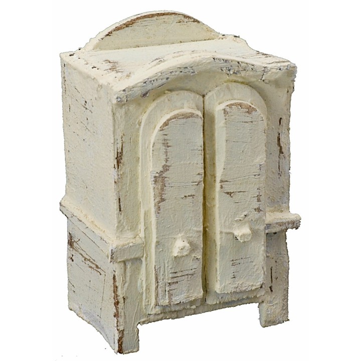 Armario de madera blanqueada cm 4,5x3,5x7 h
