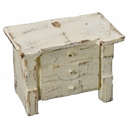 Cómoda de madera blanqueada 8x5x6 h