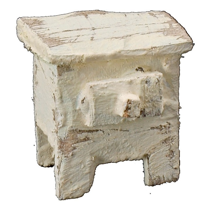 Mesita de noche de madera blanqueada cm 2x1,5x2 h