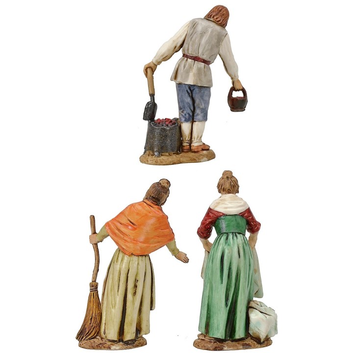 Set 3 statue affacciate 10 cm Landi Moranduzzo
