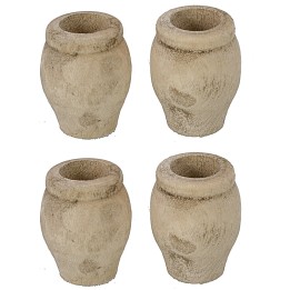 Conjunto 4 macetas de madera natural cm ø 2x2,5 h