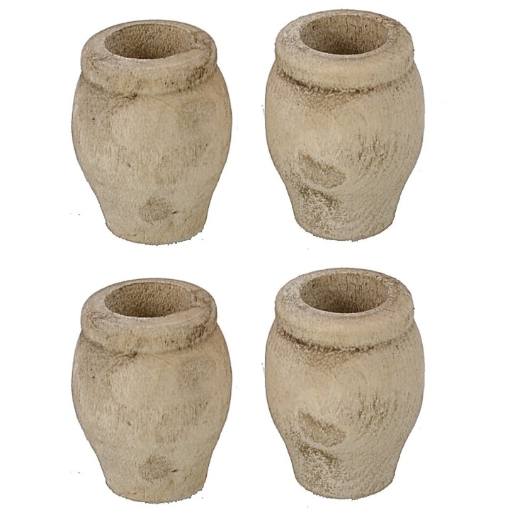 Set of 4 natural wood pots cm ø 2x2.5 h