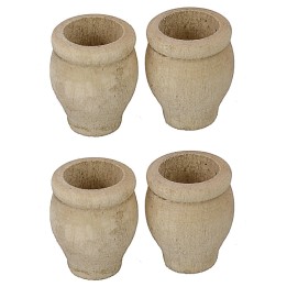 Set 4 aged wooden vases cm ø 1.7x2 h