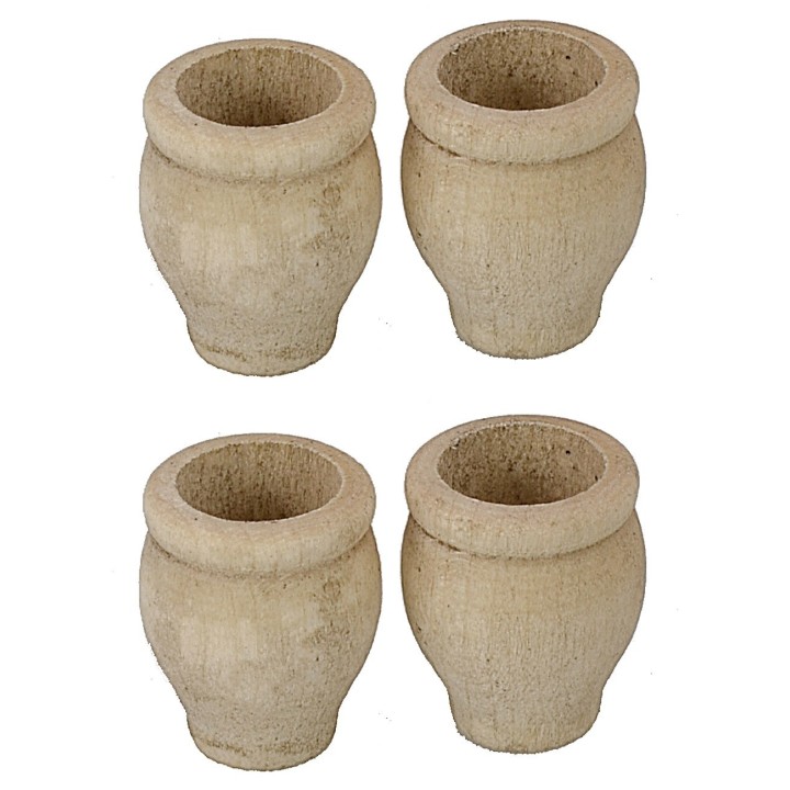 Conjunto de 4 macetas de madera envejecida cm ø 1,7x2 h