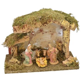 Nativity Hut complete with Nativity 33x19x24 cm h