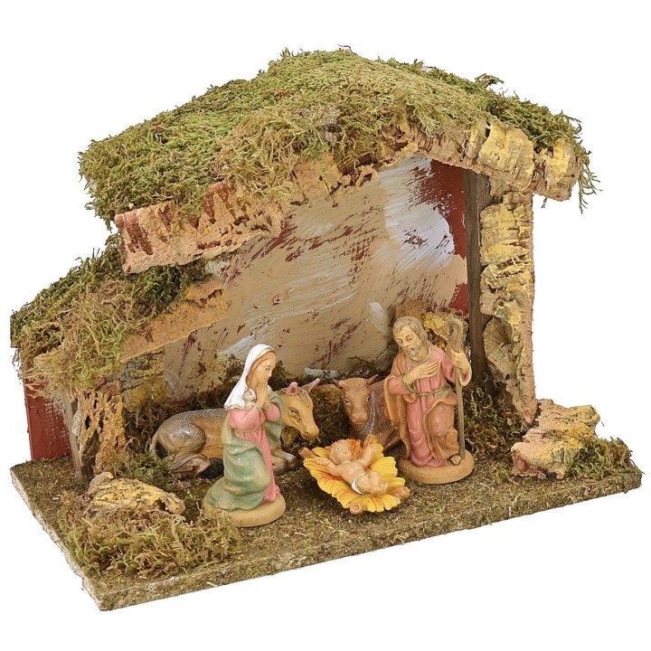 Nativity Hut complete with Nativity 33x19x24 cm h