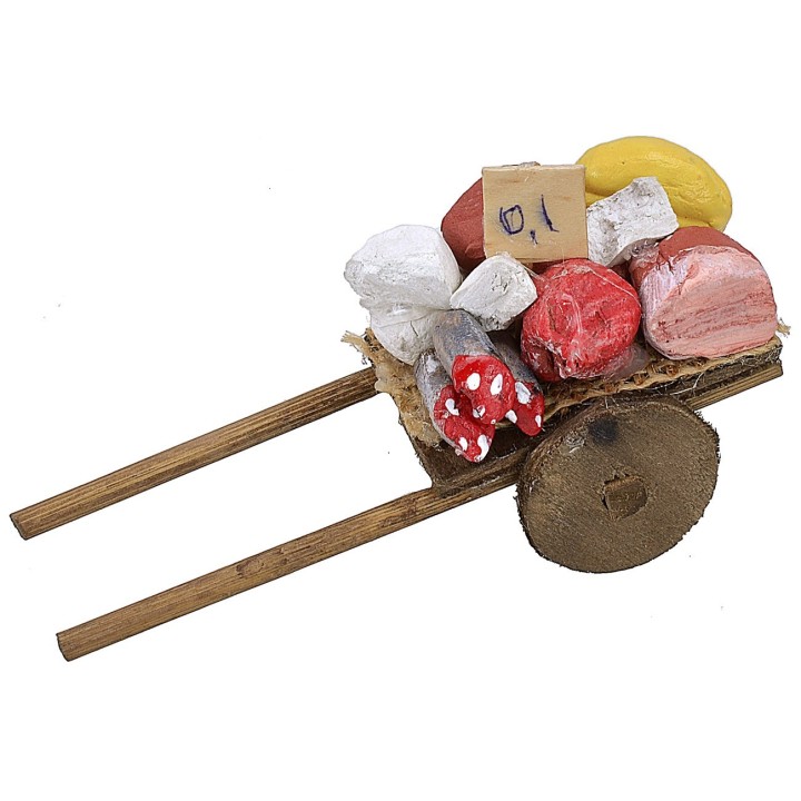Carretto con salumi e formaggi cm 4,5x10,5x5,5 h